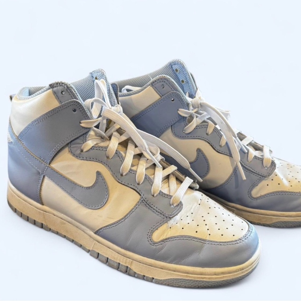 Nike Blue and White high Dunks